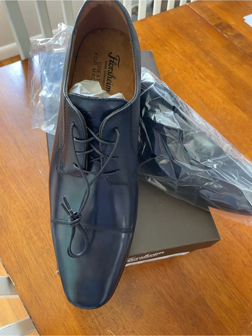 *NEW Florsheim Angelo Cap-Toe Oxfords Navy size 10.5
